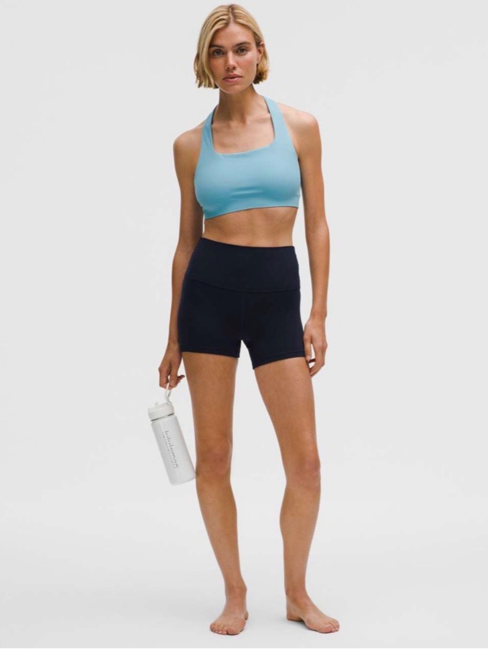 lululemon athletica Flexxy Flex T-back Yoga Bra Washed Blue S/M